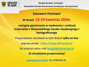 Ograniczenia w wydawaniu i realizacji materiałów z WZGiK
