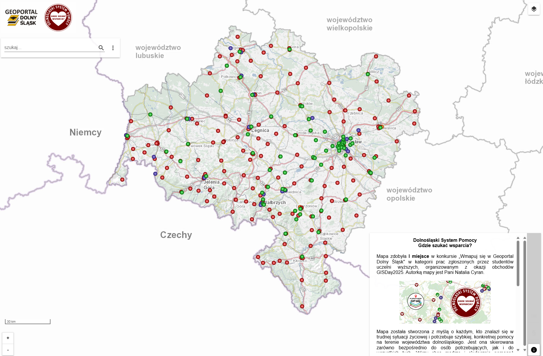 dolnoslaski system wsparcia mapa